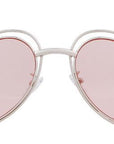 Who Cutie Love Heart Shape Sunglasses Women Wire Metal Frame Vintage-Sunglasses-WHO CUTIE Official Store-C7 silver pink-Bargain Bait Box