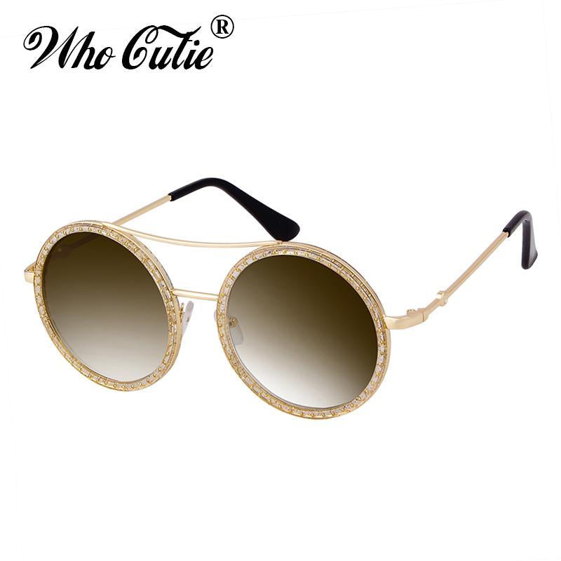 Who Cutie Red Green Round Punk Sunglasses Women Brand Designer Metal-Sunglasses-WHO CUTIE Official Store-C1-Bargain Bait Box