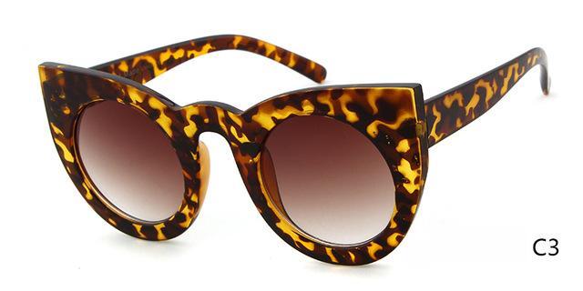 Who Cutie Round Cat Eye Sunglasses Women Brand Designer 90S Vintage White-Sunglasses-WHO CUTIE Official Store-C3-Bargain Bait Box
