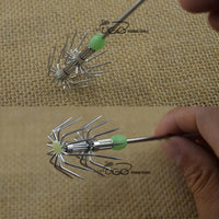Wifreo 10Pcs/Lot 15Cm Luminous Green Stainless Steel 2 Stages Squid Octopus-Wifreo store-Bargain Bait Box