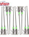 Wifreo 10Pcs/Lot 15Cm Luminous Green Stainless Steel 2 Stages Squid Octopus-Wifreo store-Bargain Bait Box
