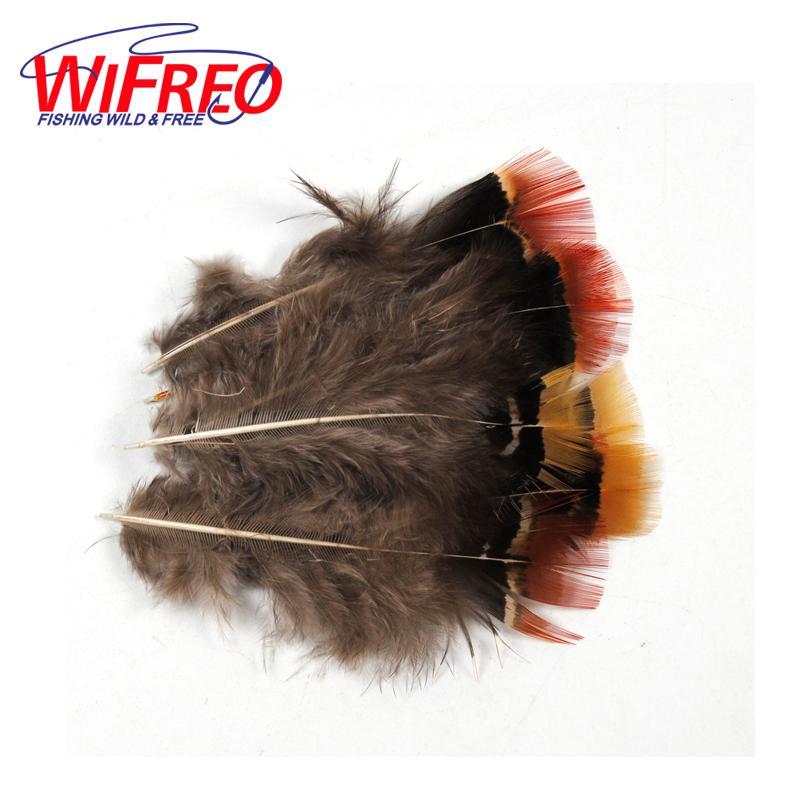 Wifreo 20Pcs Picked Red Yellow Tip Mix Feather For Fly Tying Throax Tail Wing-Fly Tying Materials-Bargain Bait Box-Bargain Bait Box
