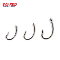 Wifreo [50Pcs] High Carbon Steel Carp Fishing Hook Barb And Barbless Saltwater-Wifreo store-With Barb-10-Bargain Bait Box