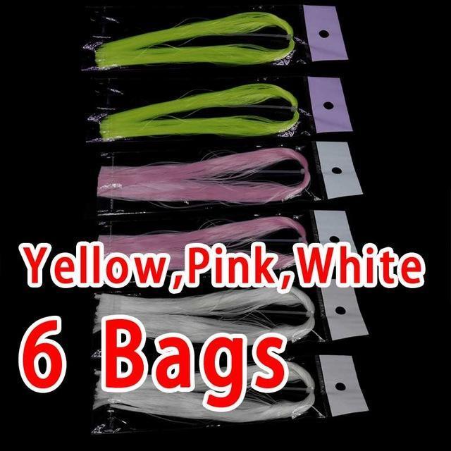 Wifreo 6Bag Fly Tying Luminescent Minnow Fiber Ep Glowing Material For Fishing-Wifreo store-3color mix A-Bargain Bait Box