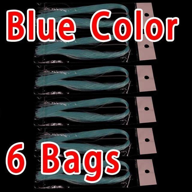 Wifreo 6Bag Fly Tying Luminescent Minnow Fiber Ep Glowing Material For Fishing-Wifreo store-6bag blue-Bargain Bait Box