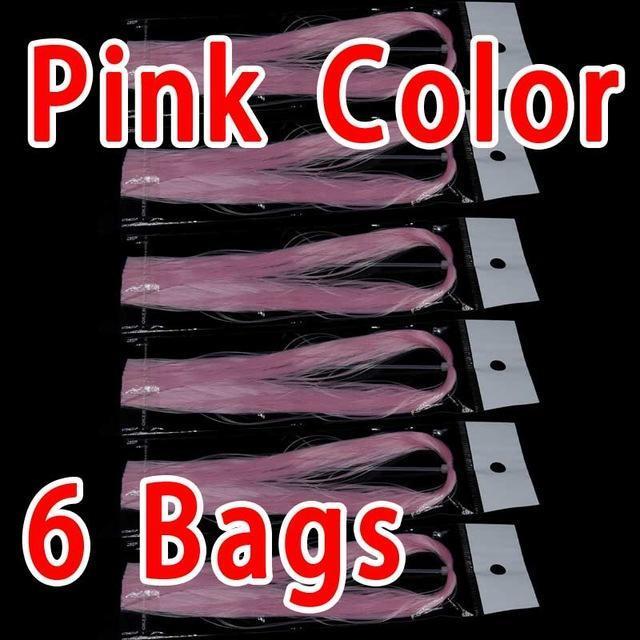 Wifreo 6Bag Fly Tying Luminescent Minnow Fiber Ep Glowing Material For Fishing-Wifreo store-6bag pink-Bargain Bait Box