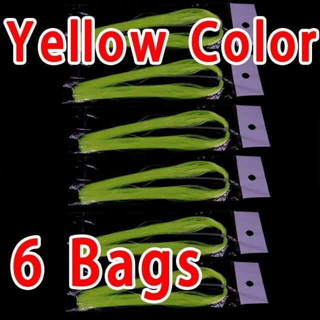 Wifreo 6Bag Fly Tying Luminescent Minnow Fiber Ep Glowing Material For Fishing-Wifreo store-6bag yellow-Bargain Bait Box