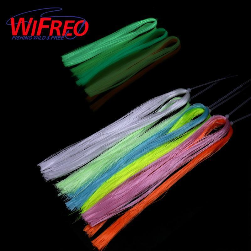 Wifreo 6Bag Fly Tying Luminescent Minnow Fiber Ep Glowing Material For Fishing-Wifreo store-6color mix-Bargain Bait Box