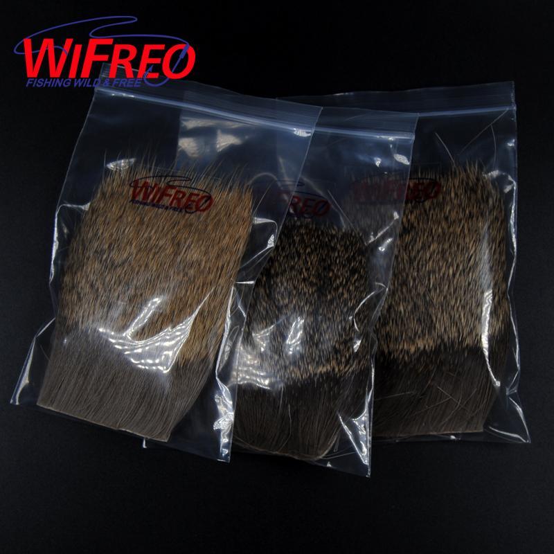 Wifreo 6X6Cm Packed Body Deer Hair Patch Caddis Stimulater Hopper Dry Fly-Wifreo store-1 Pack 6X6cm natural-Bargain Bait Box