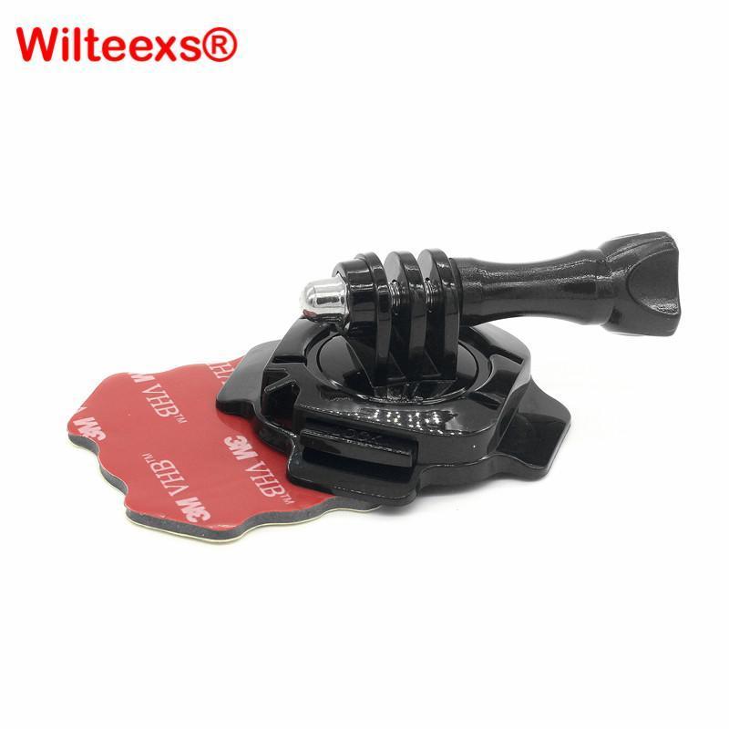 Wilteexs Mount Lock Helmet 360 Degrees Rotation +3M Sticker Curved Base For Hero-Action Cameras-Sunny's store.-Bargain Bait Box
