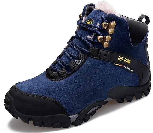 Winter Genuine Leather Warm Hiking Shoes Men And Women Outdoor Climbing-beipuwolf Official Store-Navy-4.5-Bargain Bait Box