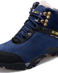 Winter Genuine Leather Warm Hiking Shoes Men And Women Outdoor Climbing-beipuwolf Official Store-Navy-4.5-Bargain Bait Box