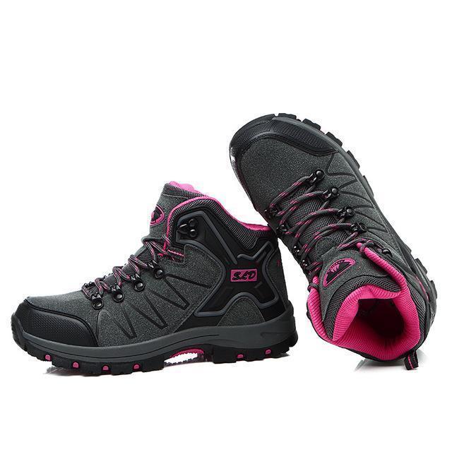 Winter High Top Hiking Shoes Women Outdoor Waterproof Hiking Shoes Mountain-HappyStreet Store-Dark Grey-5-Bargain Bait Box
