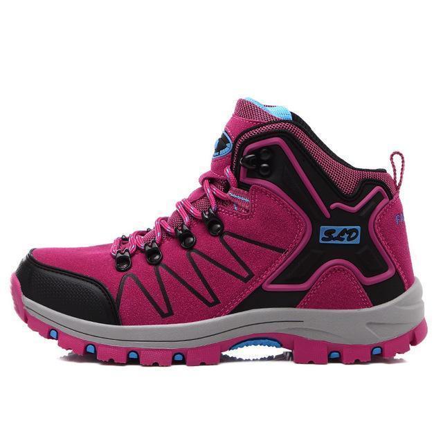 Winter High Top Hiking Shoes Women Outdoor Waterproof Hiking Shoes Mountain-HappyStreet Store-Pink-5-Bargain Bait Box