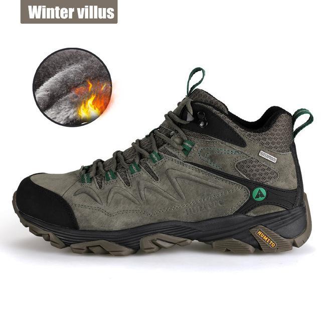 Winter Hiking Men'S Climbing Shoes Mountain Boots Outdoor Sports Breathable-GUIZHE Store-Khaki villus men-5.5-Bargain Bait Box
