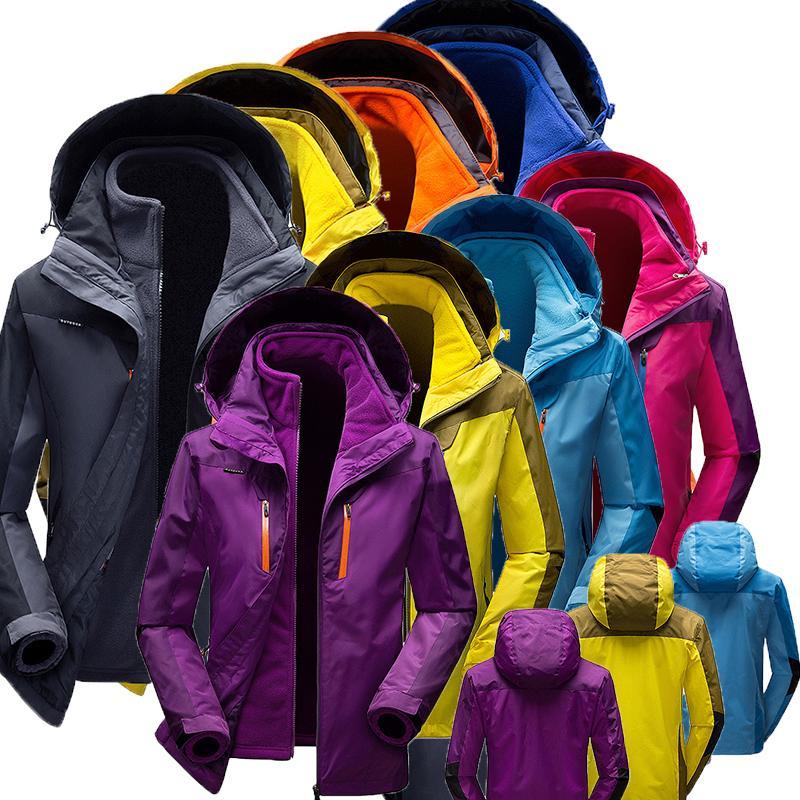 Winter Jacket Women Outdoor Hiking 3 In 1 Men Fleece Coat Couples Sport-Leisure Lifestyle Store-MEN BLACK-M-Bargain Bait Box