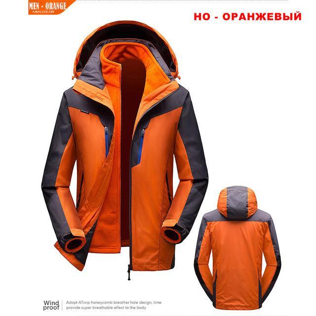Winter Jacket Women Outdoor Hiking 3 In 1 Men Fleece Coat Couples Sport-Leisure Lifestyle Store-MEN ORANGE-M-Bargain Bait Box