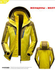 Winter Jacket Women Outdoor Hiking 3 In 1 Men Fleece Coat Couples Sport-Leisure Lifestyle Store-WOMEN YELLOW-M-Bargain Bait Box