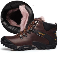Winter Men'S Outdoor Genuine Leather Anti-Slip High Top Hiking Sports Shoes-Shop2927099 Store-with fur-6.5-Bargain Bait Box