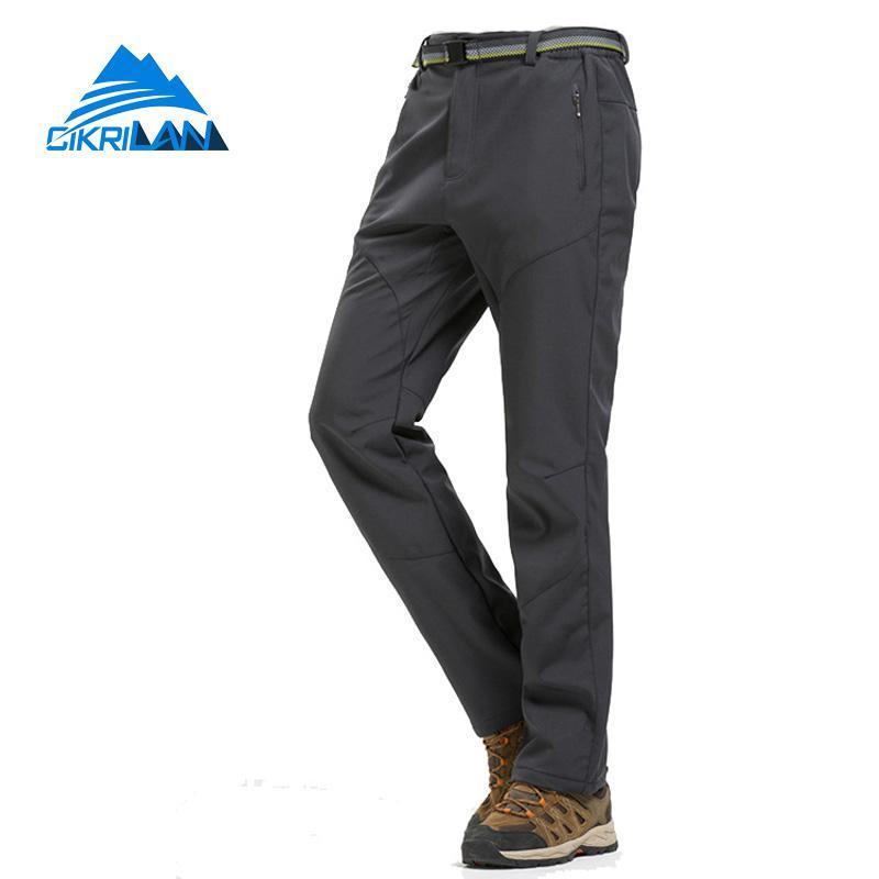 Winter Mens Water Resistant Trekking Camping Trousers Softshell Outdoor Sports-CIKRILAN Official Store-Black-S-Bargain Bait Box