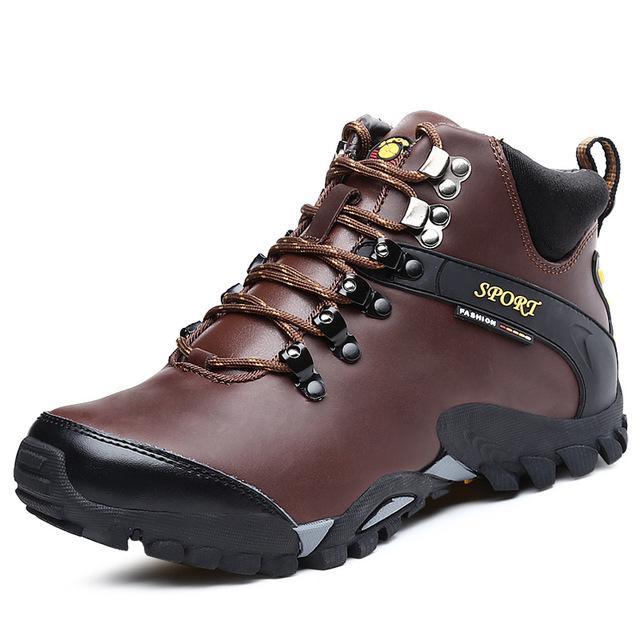 Winter Outdoor Genuine Leather Hiking Shoes Men Brand Breathable Plush Lining-BODAO ONLINE SHOPPING Store-no plush 388a b-5.5-Bargain Bait Box