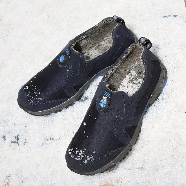 Winter Outdoor Trekking Boots Men Slip On Mountain Climbing Sneakers-ifrich Official Store-lan se fur-6.5-Bargain Bait Box