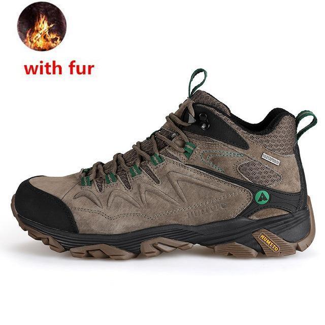 Winter Warm Men Hiking Boots Male Outboor Waterproof Climb Mountain-Fashion Mens Shoes Store-khaki with fur-7-Bargain Bait Box