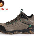 Winter Warm Men Hiking Boots Male Outboor Waterproof Climb Mountain-Fashion Mens Shoes Store-khaki with fur-7-Bargain Bait Box