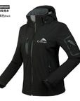 Winter Water Resistant Waterproof Breathable Softshell Jacket Women-ZoobMileySports Store-black-S-Bargain Bait Box