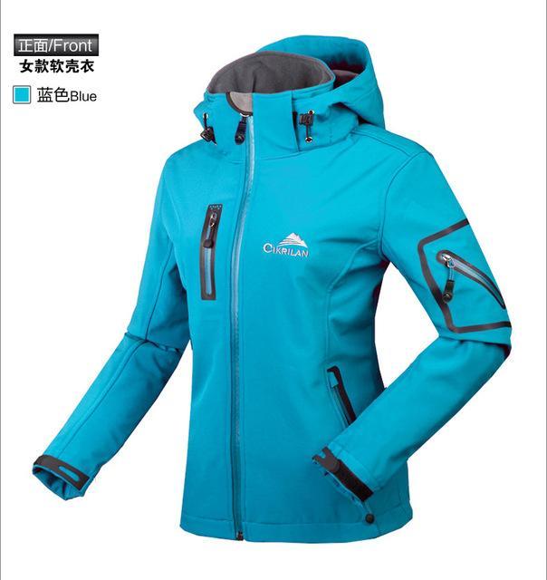 Winter Water Resistant Waterproof Breathable Softshell Jacket Women-ZoobMileySports Store-blue-S-Bargain Bait Box