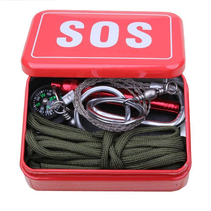 With Paracord For Emergency Carabiner Survival Box Sos Camping Saw/Fire-Emergency Tools &amp; Kits-Bargain Bait Box-Bargain Bait Box