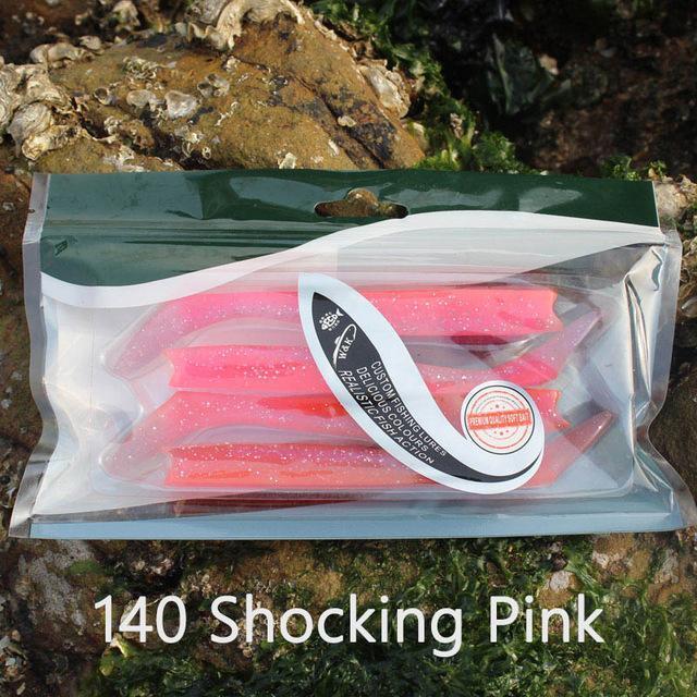 W&K Brand 14Cm 13G Soft Lure 12Colors Big Paddle Tail Fishing Bait Handmade-W&K Official Store-Shocking Pink-Bargain Bait Box