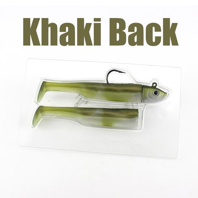 W&K Brand 3/0 22G Jig Head 9Cm/9G Super Soft Body Fishing Lure With Action-W&K Official Store-Khaki Back-Bargain Bait Box