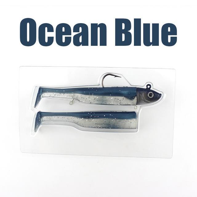 W&K Brand 3/0 22G Jig Head 9Cm/9G Super Soft Body Fishing Lure With Action-W&K Official Store-Ocean Blue-Bargain Bait Box