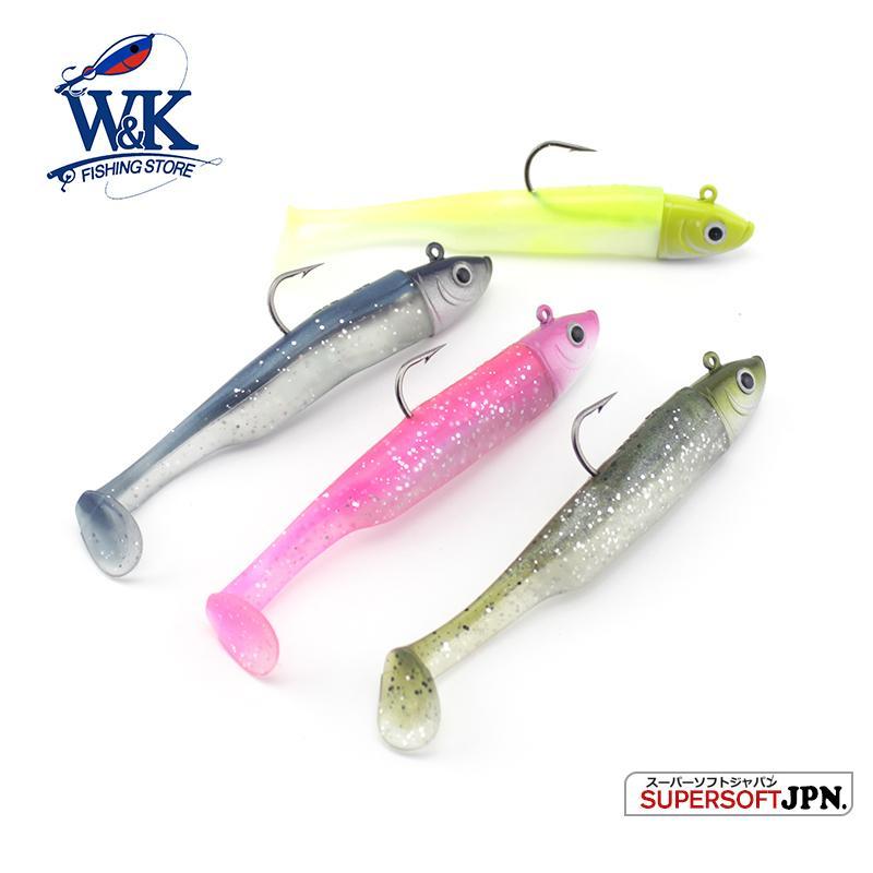 W&amp;K Brand 3/0 22G Jig Head 9Cm/9G Super Soft Body Fishing Lure With Action-W&amp;K Official Store-Pearl White-Bargain Bait Box