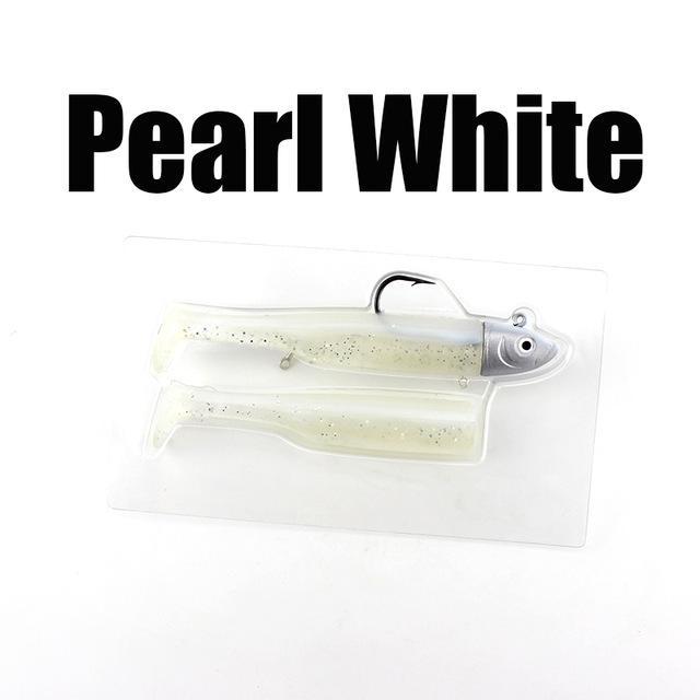 W&amp;K Brand 3/0 22G Jig Head 9Cm/9G Super Soft Body Fishing Lure With Action-W&amp;K Official Store-Pearl White-Bargain Bait Box