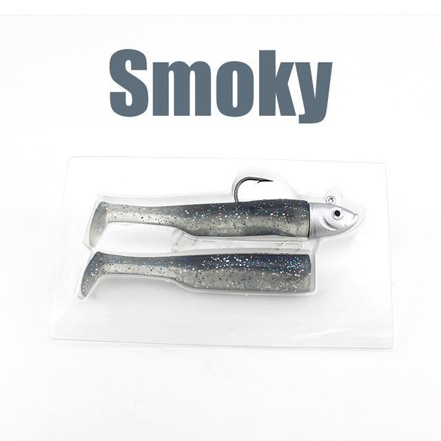 W&amp;K Brand 3/0 22G Jig Head 9Cm/9G Super Soft Body Fishing Lure With Action-W&amp;K Official Store-Smoky-Bargain Bait Box
