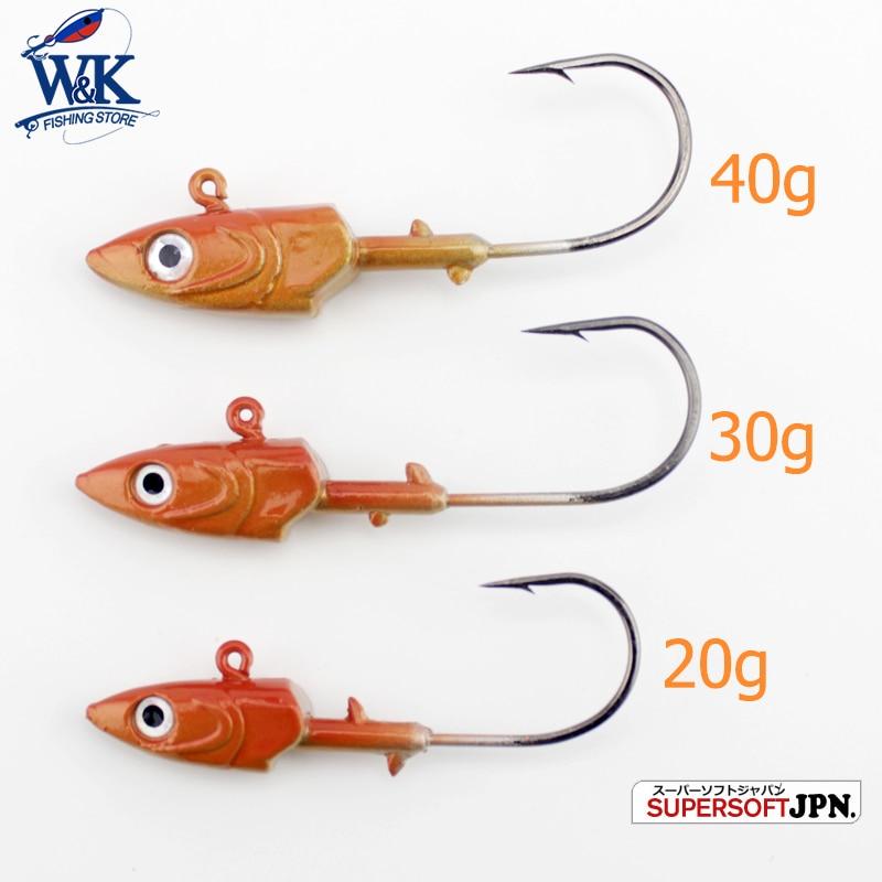 Wk Fishing Hook 20G 30G 40G Jig Head Hook For Soft Shad Lure 2Pcs/Lot Strong Jig-Jig Heads for Swimbaits-W&K Official Store-20g SY JIG Head-Bargain Bait Box