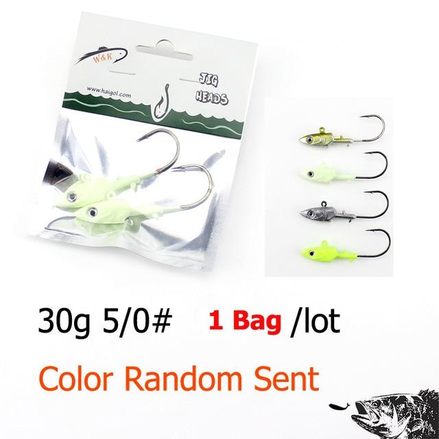 Wk Fishing Hook 20G 30G 40G Jig Head Hook For Soft Shad Lure 2Pcs/Lot Strong Jig-Jig Heads for Swimbaits-W&amp;K Official Store-30g SY JIG Head-Bargain Bait Box