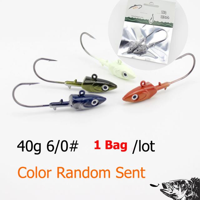 Wk Fishing Hook 20G 30G 40G Jig Head Hook For Soft Shad Lure 2Pcs/Lot Strong Jig-Jig Heads for Swimbaits-W&amp;K Official Store-40g SY JIG Head-Bargain Bait Box