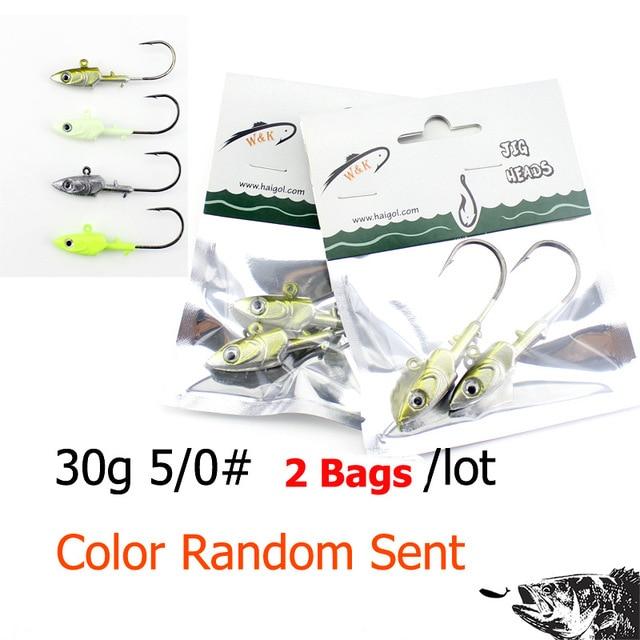 Wk Inshore Fishing Jig Head 20G 30G 40G With 3D Eyes For Soft Lure Jiggs 4
