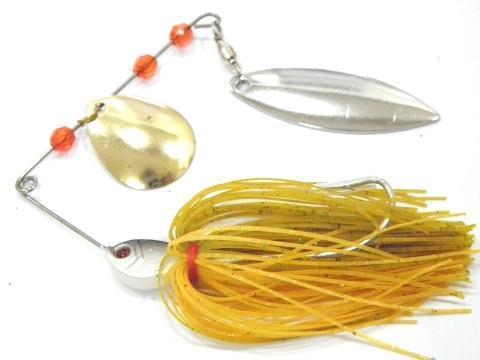 Wlure 15G 60 Strands Silicone Skirts 2 Colors Mixed Gold/Silver Spoons Spin In-wLure Official Store-SP101X245-Bargain Bait Box