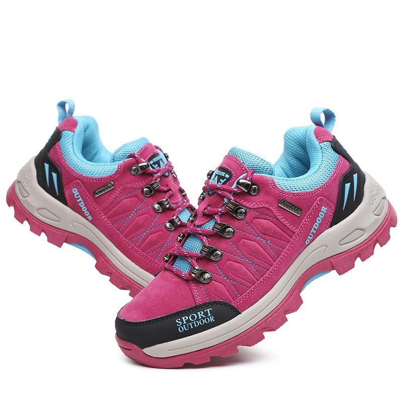 Woman Hiking Boots Outdoor Shoes Comfortable Women Red/Gray Outdoor Shoes-ifrich Official Store-nv qian hui-4-Bargain Bait Box