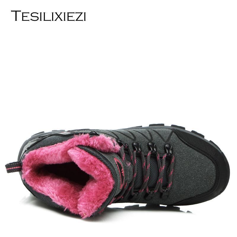 Women Genuine Leather Hiking Shoes Boots Camping Climbing Shoes Female-AICSIS Store-Gray-4.5-Bargain Bait Box