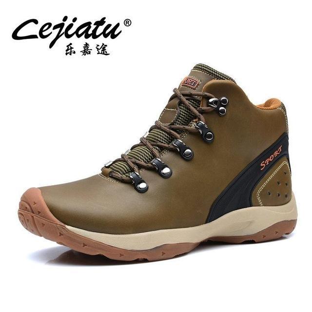 Women Genuine Leather Winter Outdoor High Top Snow Boots Hiking Shoes Waterproof-BODAO ONLINE SHOPPING Store-492g b-6.5-Bargain Bait Box