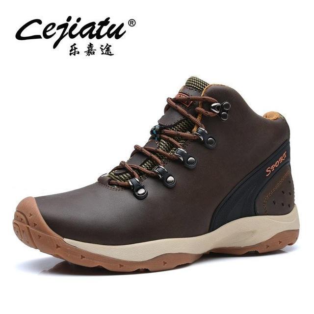 Women Genuine Leather Winter Outdoor High Top Snow Boots Hiking Shoes Waterproof-BODAO ONLINE SHOPPING Store-492g c-6.5-Bargain Bait Box