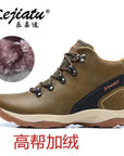 Women Genuine Leather Winter Outdoor High Top Snow Boots Hiking Shoes Waterproof-BODAO ONLINE SHOPPING Store-492g e-6.5-Bargain Bait Box