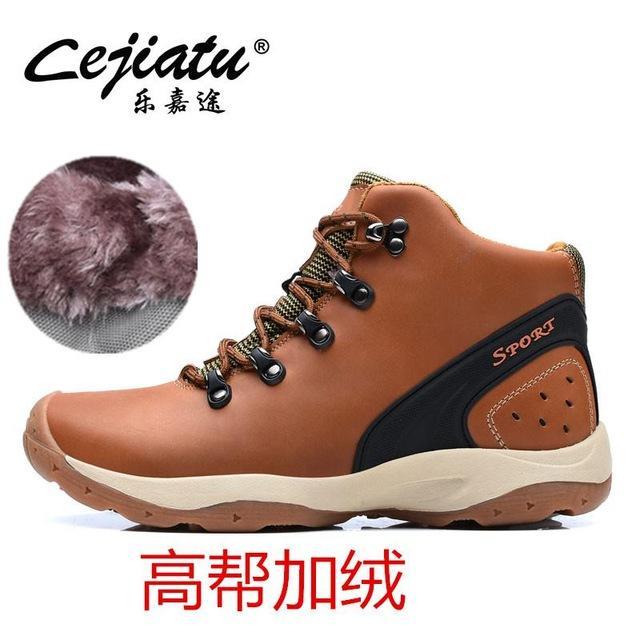 Women Genuine Leather Winter Outdoor High Top Snow Boots Hiking Shoes Waterproof-BODAO ONLINE SHOPPING Store-492g k-6.5-Bargain Bait Box