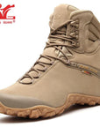 Women Hiking Shoes Men Cow Leather High Top Trekking Boots Sand Waterproof Sport-MR .GUO Store-Sandy-4-Bargain Bait Box