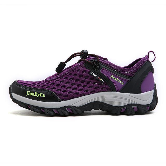 Women Outdoor Sneakers Breathable Hiking Shoes Women Outdoor Mountain-QICE Sneakers Store-purple-4.5-Bargain Bait Box